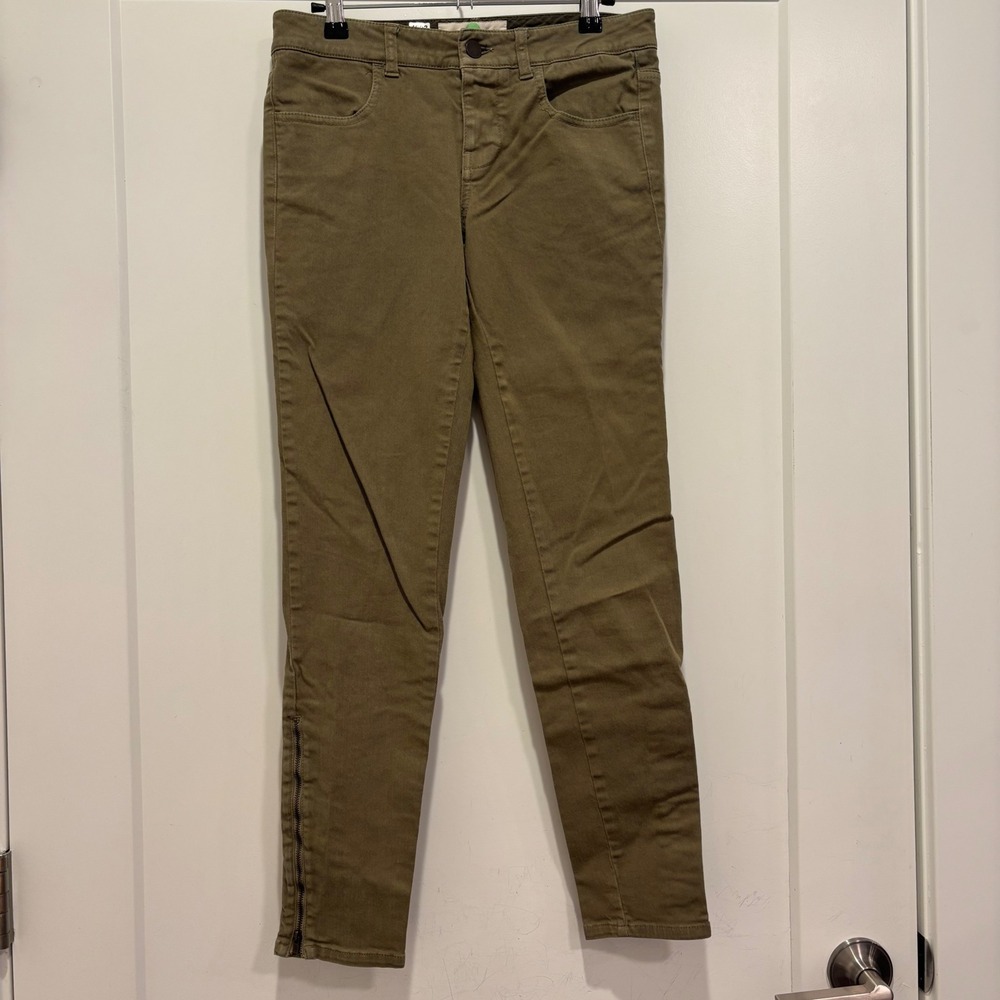 Stella McCartney Olive Green Ankle Zip Skinny Pants Made in Italy Size 27